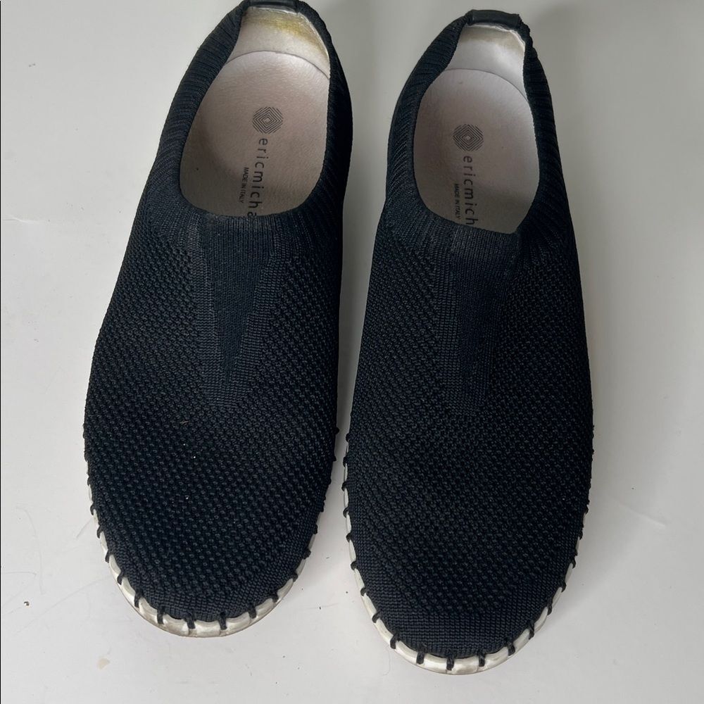 Eric Michael Lucy slip-on sneaker with a black stretch knit upper Size 38